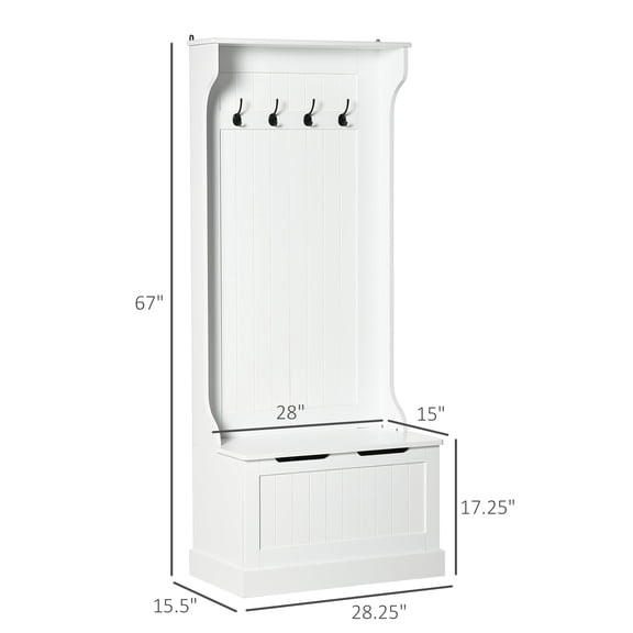SSLZ Rack, Bench, White Hall Tree with Coat Storage, and Sitting