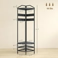 thumbnail image 1 of SSLZ Rack Black Corner Hall Tree, Industrial 4-Tier Coat with Shoe Storage, 8 Movable Hooks and 2 Shelves for Hallway,, 1 of 6
