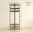 thumbnail image 1 of SSLZ Rack Rustic Brown Corner Hall Tree, Industrial 4-Tier Coat with Shoe Storage, 8 Movable Hooks and 2 Shelves for Hallway,, 1 of 6