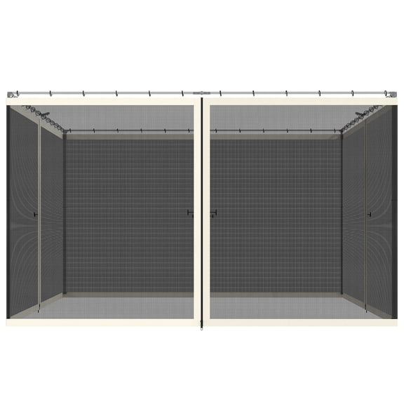 SSLZ Replacement Mesh Sidewall Netting for 10' x 12' Gazebos and Canopy Tents with Zippers, (Sidewall Only) Cream