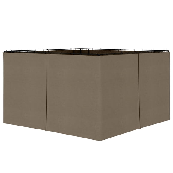 SSLZ9.84' x 11.8' Gazebo Sidewall Set with Hooks/C-Rings, Brown
