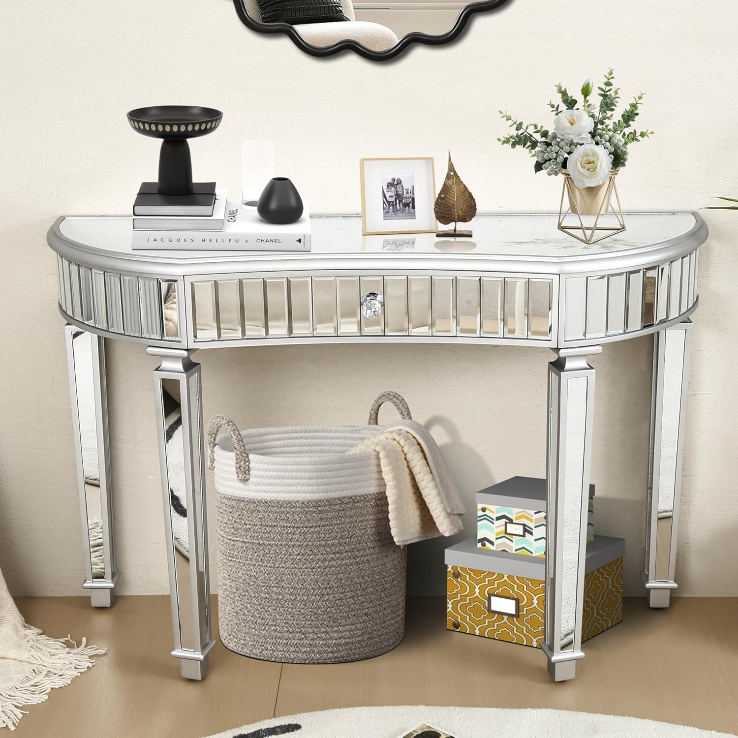 SSLine Mirror Console Table for Living Room 47