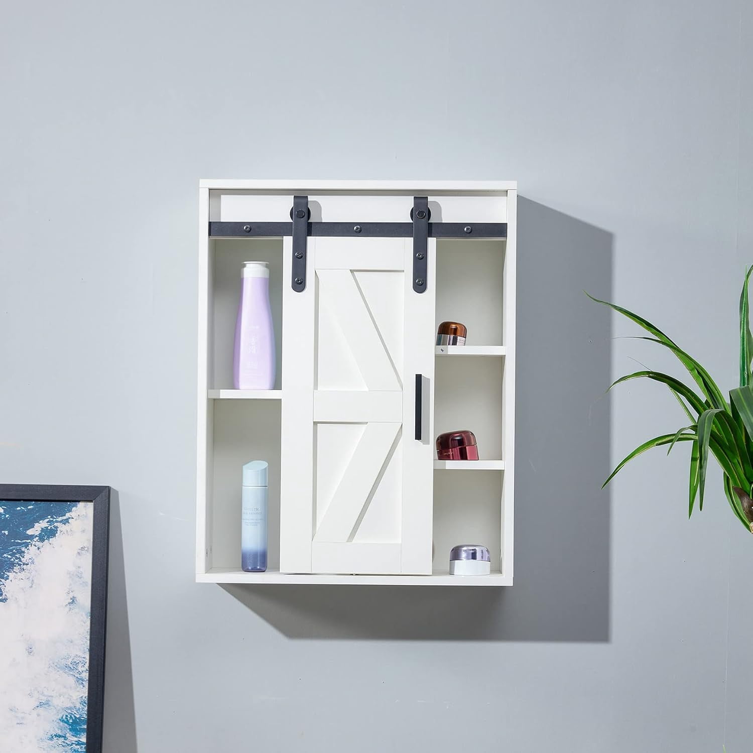 SSLine Modern White Bathroom Wall Cabinet Wooden Medicine Cabinet Wall ...