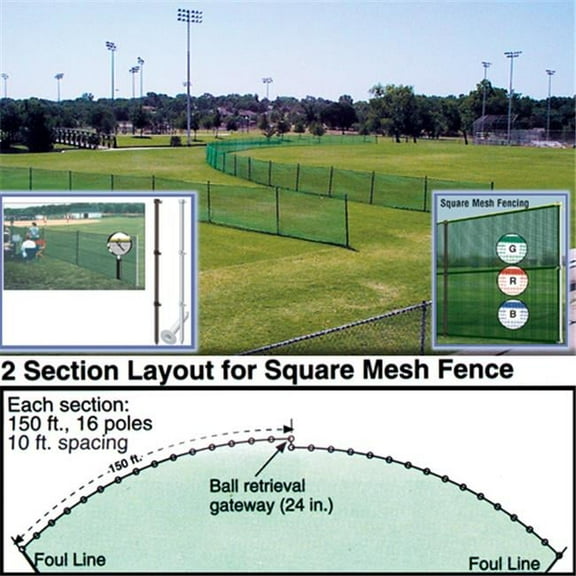 SSN 1196788 Outfield Fencing 150 ft. Roll, Dark Green