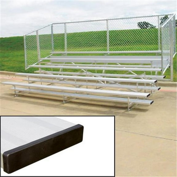 SSN 4 Row 21 ft. Vertical Picket Bleacher - Green - 21 ft.