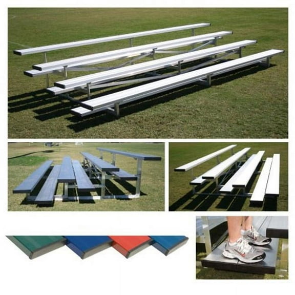 SSN  4 Row 7.5 ft. Low Rise Preferred Bleacher - Red - 7.5 ft.