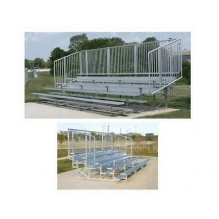SSN 5 Row Standard Bleachers with Vertical Picket Railing - 27 ft.