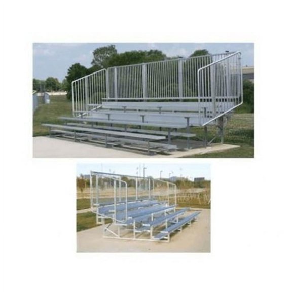 SSN  5 Row Standard Bleachers with Vertical Picket Railing - 27 ft.