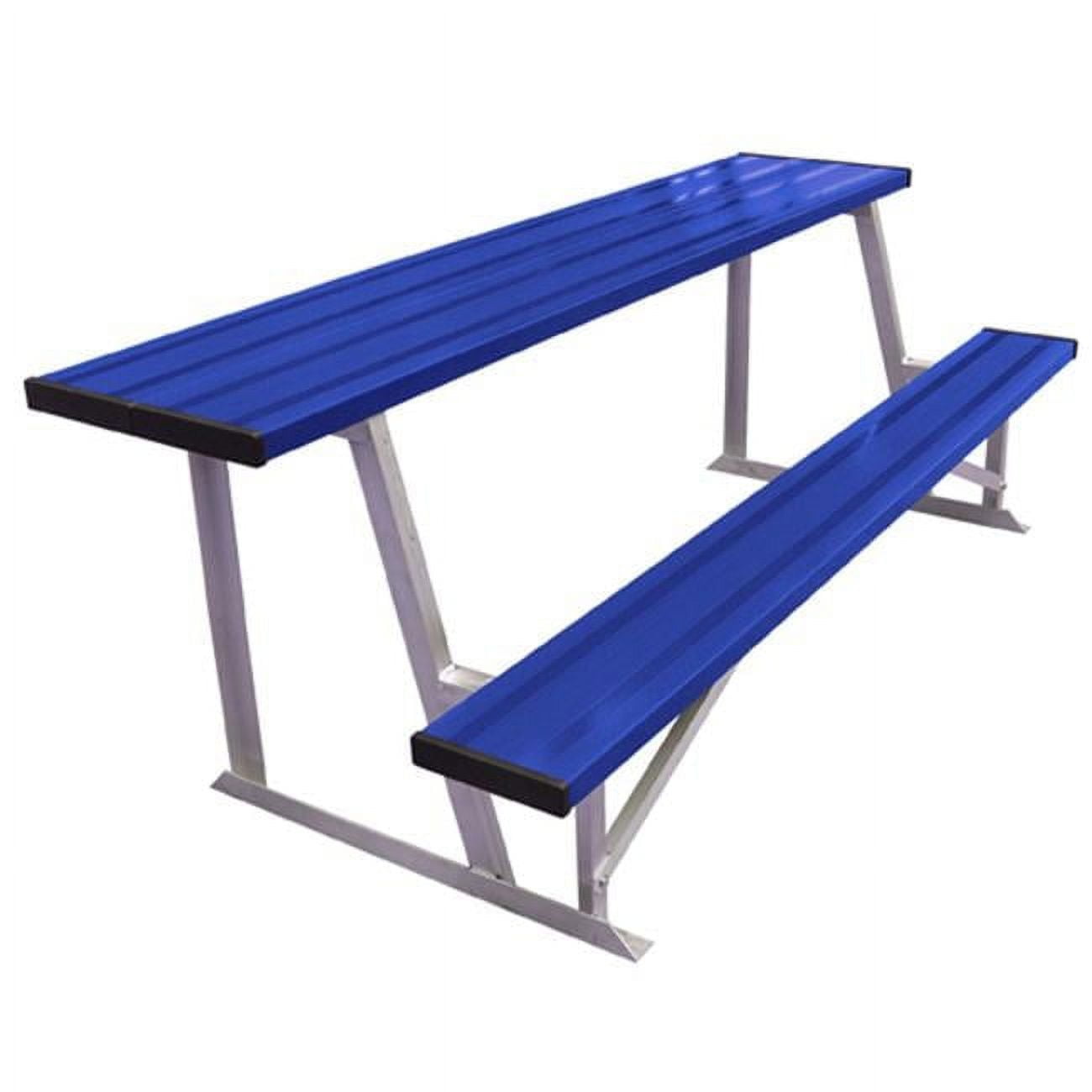 Royal Blue 7.5' Aluminum Scorer's Table with Bench