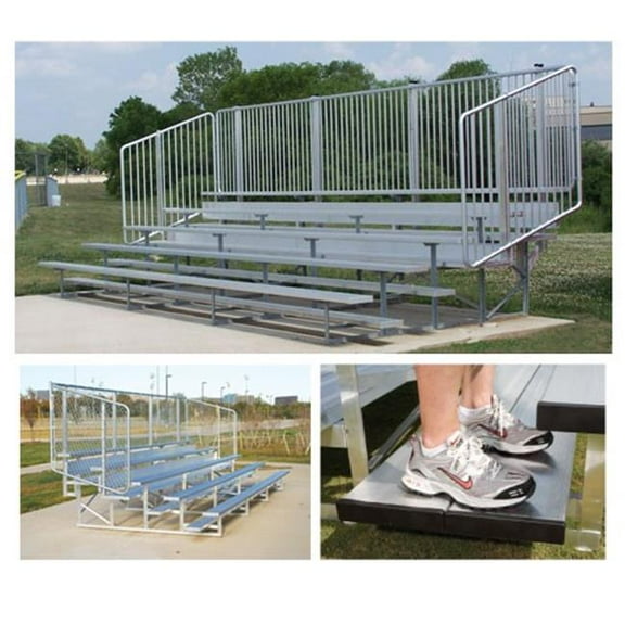 SSN  Preferred Bleachers with Vertical Picket Railing - 21 ft. - 4 Row