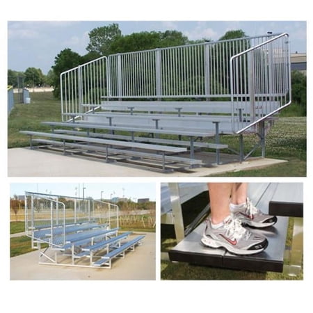 SSN Preferred Bleachers with Vertical Picket Railing - 27 ft. - 4 Row