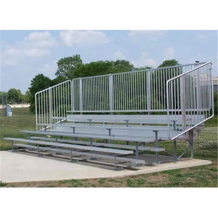 SSN Standard Bleachers with Vertical Picket Railing - 27 ft. - 4 Row