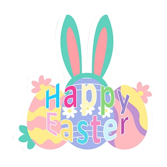 SSNTSY 1 PC Happy Easter Cake Topper Colorful Bunny Egg Decoration Spring Themed Cake Socket for Home Office Easter Party Supplies