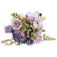 thumbnail image 1 of SSNTSY 10" Five-Pronged Peony and Rose Bunches Artificial Flower Stem Wedding Decorative Flower Eucalyptus Flower Arrangement for Home Office Decor, 1 of 8