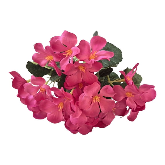 SSNTSY 11 inch Artificial Begonia Plant - Potted Faux Flowers for Indoor/Outdoor, Home, Patio & Garden Decor