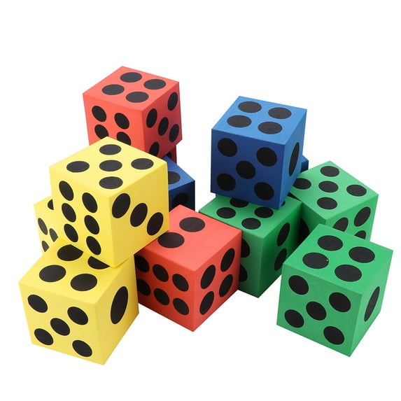 SSNTSY 12pcs Foam Dice, Soft Sided Dice Set, 6 Sided Dice Set, Square Dice, Colorful Foam Dice Cubes with Number Dots for Classrooms, Math Games, Building Toys, Party Supplies