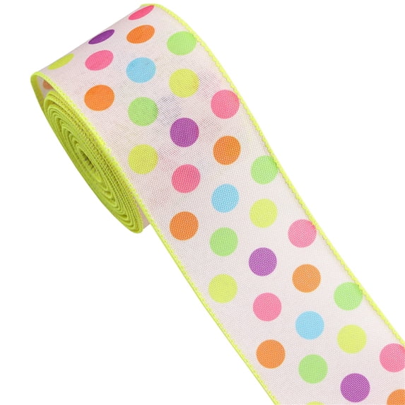 SSNTSY 14.8ft Easter Ribbon Pastel Ribbon Roll Spring Ribbon 2.5" Fabric Ribbon for Easter Gift Wrapping, DIY Crafts, Bow Making, Holiday Party Decor