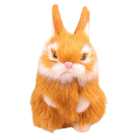 SSNTSY 3" x 4" Mini Bunny Plush Cute Plush Rabbit Lifelike Bunny Stuffed Doll Simulation Easter Bunny Toy for Home Bedroom Office Decor