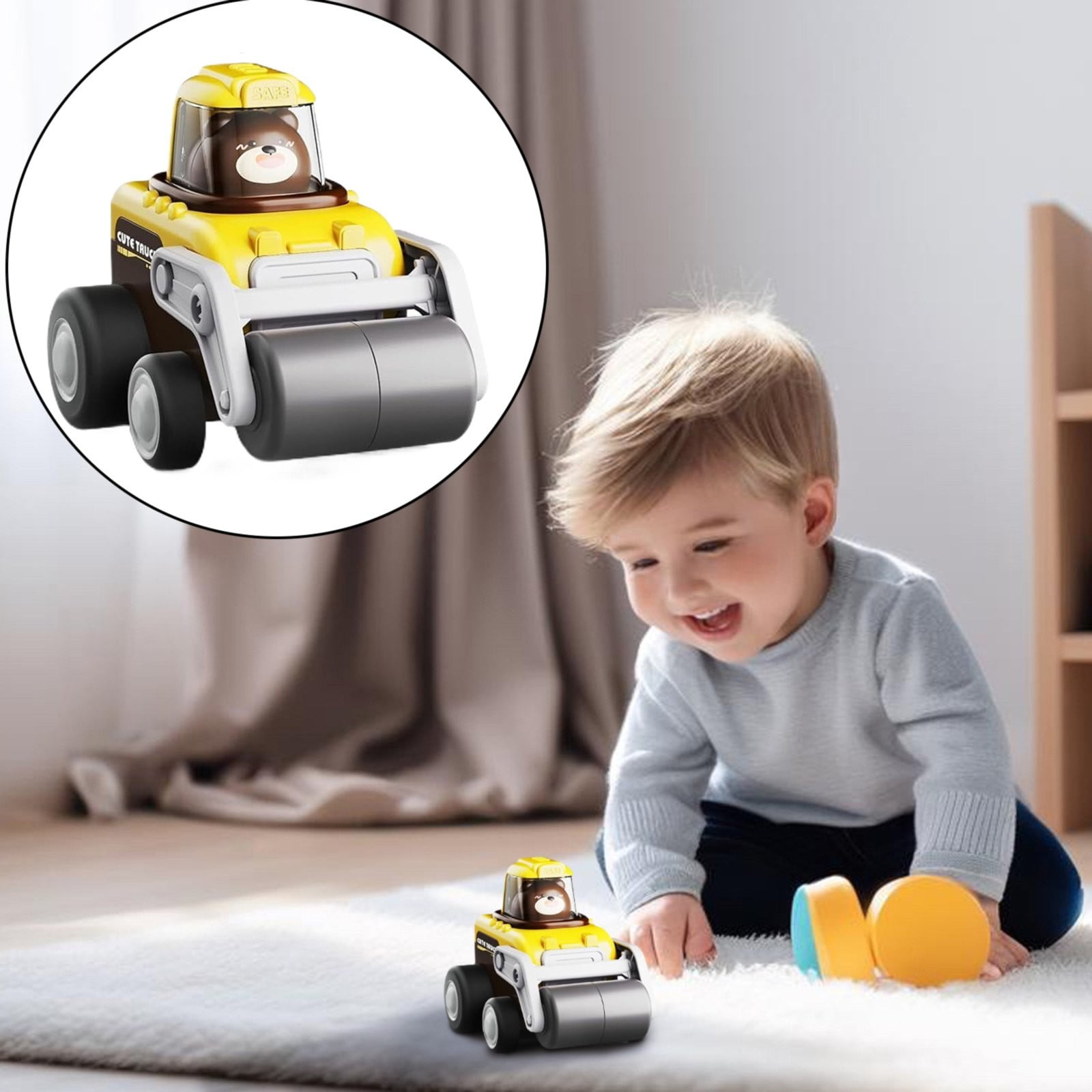 SSNTSY 4 in 1 and Go Car Toy Set for Toddlers 13 Baby Engineering ...