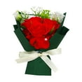 thumbnail image 1 of SSNTSY 4.3 inch Miniature Rose Bouquet - Artificial Silk Flowers for Tabletop Decor, Valentine‘s, Mother’s Day Gift, Red, 1 of 4