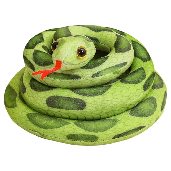 SSNTSY 63 inch Long Snake Plush Soft Stuffed Doll Realistic Cuddly Plushie Toy for Home Office Couch Sofe Decoration