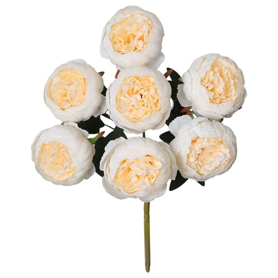 SSNTSY 7 Head Peony Bouquet Artificial Silk Flower 17 inch Realistic Flower Stem with Leaves for Home Decor, Wedding Bouquets DIY Crafts