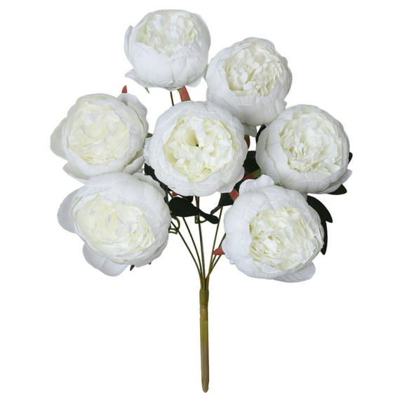 SSNTSY 7 Head Peony Bouquet Artificial Silk Flower 17 inch Realistic Flower Stem with Leaves for Home Decor, Wedding Bouquets DIY Crafts