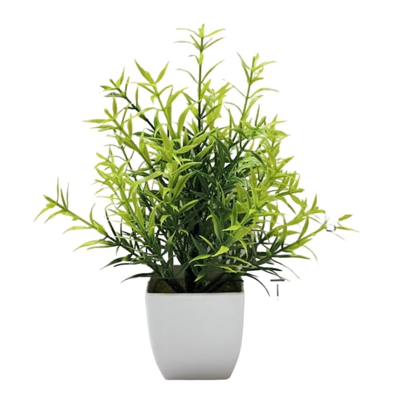 SSNTSY 9 inch Mini Artificial Plants, Small Fake Potted Plant, Faux Eucalyptus Potted, Decorative Plant with White Pot for Home Decor, Indoor, Office, Desk, Shelf, Table Decoration