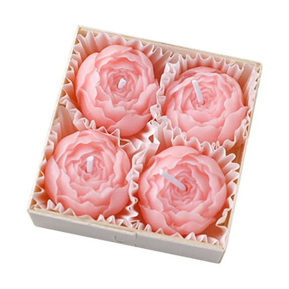 SSNTSY Aromatherapy Candle Box, Rose Candles Gift Box, 4 Pack Flower Shaped Candle for Mom, Dad Gifts, Valentines Day Decorations