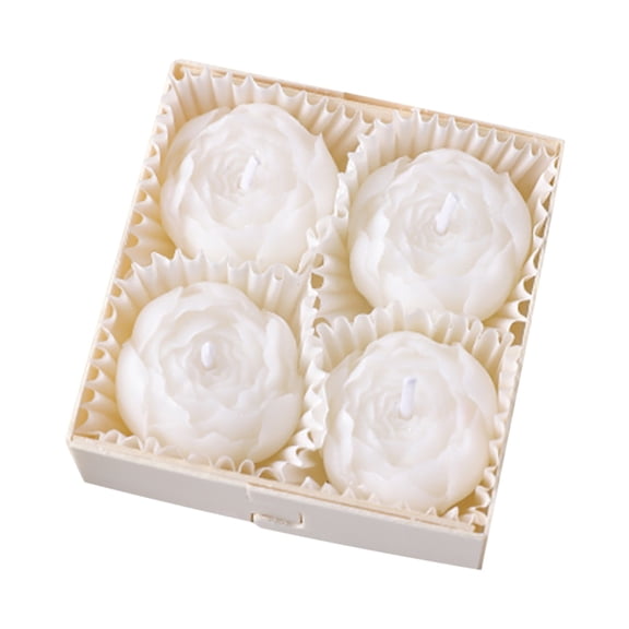 SSNTSY Aromatherapy Candle Box, Rose Candles Gift Box, 4 Pack Flower Shaped Candle for Mom, Dad Gifts, Valentines Day Decorations
