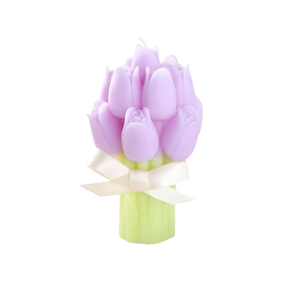 SSNTSY Bouquet Shaped Scented Candle, Flower Candle, Aesthetic Cute Tulip Gifts for Women Birthday Anniversary Party Favors