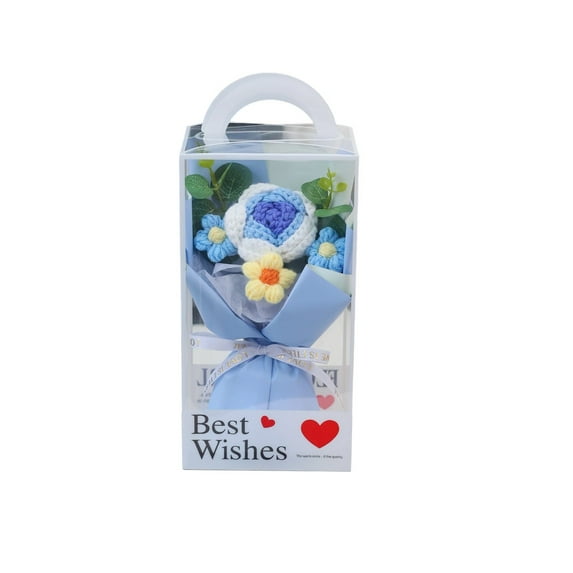 SSNTSY Crochet Flower Bouquet, Knitted Rose, Eternal Flower Arrangement Mom Love, Gifts for Girlfriend Boyfriend