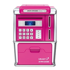 SSNTSY Digital Piggy Bank Electronic Cash Coin Can Mini ATM Modle Plastic Money Savings Box Smart ATM Bank with Password Lock and Calculator for Home