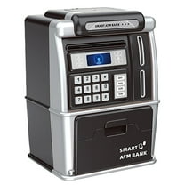 SSNTSY Digital Piggy Bank Electronic Cash Coin Can Mini ATM Modle Plastic Money Savings Box Smart ATM Bank with Password Lock and Calculator for Home