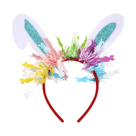 SSNTSY Easter Headband Ear Hoop Rabbit Headband Colorful Bunny Ribbon Headwear Easter Bunny Hair Accessories for Home Holiday Party Supplies