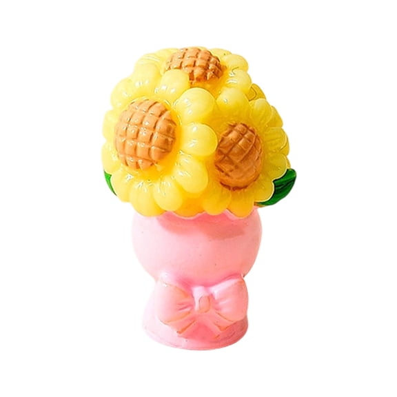 SSNTSY Flower Handicrafts Resin Floral Decor Small Potted Plants MIni Desktop Ornaments Artificial Flower for House Plant Home Indoor Decoration