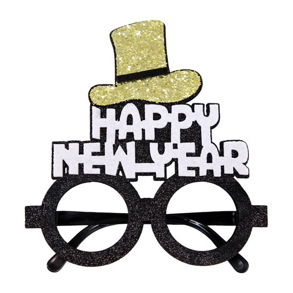 SSNTSY Happy New Year Glasses Glitter 2026 Eyeglasses New Years Eve Glasses for Family Party Decorations Holiday Favors