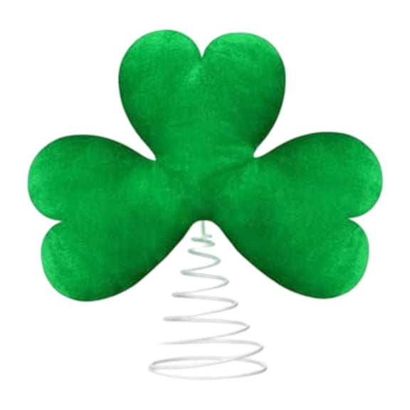 SSNTSY Heart Shamrock Tree Topper Plush Tree Ornaments Green 11 inch for Valentine Day Party Decorations
