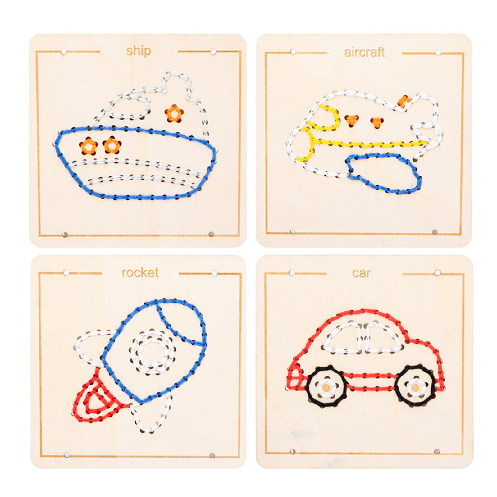 Quilinz Lacing Cards For Kids - 9 Cards & Laces, Fine Motor Skill Toy, Shoe Tying Practice, Preschool Learning Activity