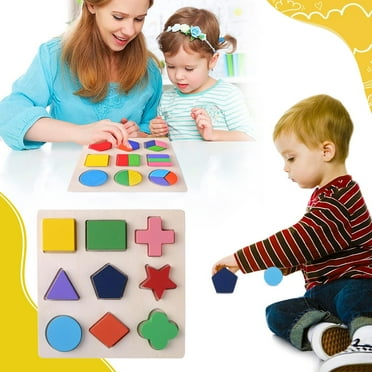 SSNTSY Montessori Toys for 1 2 3 Years Old Toddlers Wooden Shape Sorter Toys Gifts for Baby Boys Girls 13 Sorting & Stacking Educational Learning Shape Color Puzzle Toys