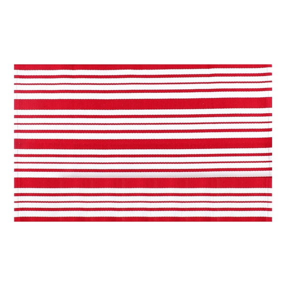 SSNTSY Red and White Outdoor Rug Washable Front Door Mat Layered Stripe Mat Valentines Layering Rug for Front Porch Outdoor Entryway Mother's Day