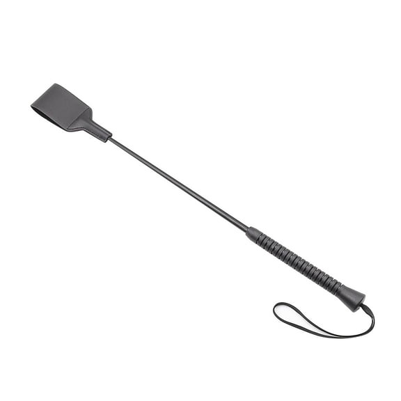 SSNTSY Riding Crop, Faux Leather Equestrian Crop, 18 Inch Slapper Horse Whip Black Crops for Horse Training, Riding, Costume Props, and Stage Performance