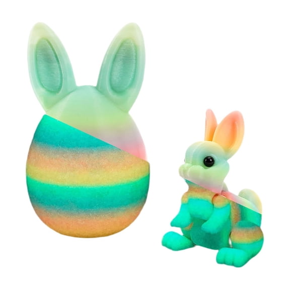 SSNTSY Tiny 3D Printed Easter Eggs with Bunny Inside Crystal Bunny Egg Printed Egg Toy Easter Surprise Rabbit Egg for Egg Hunt Party Favors Gifts