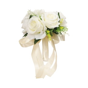 SSNTSY Wedding Bouquets for Bride, Artificial Flower Bouquets, 9 inch Tossing Roses Flower for Bride Wedding Marriage Proposal Party Church Decoration