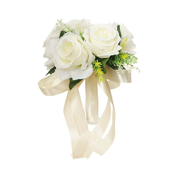 SSNTSY Wedding Bouquets for Bride, Artificial Flower Bouquets, 9 inch Tossing Roses Flower for Bride Wedding Marriage Proposal Party Church Decoration