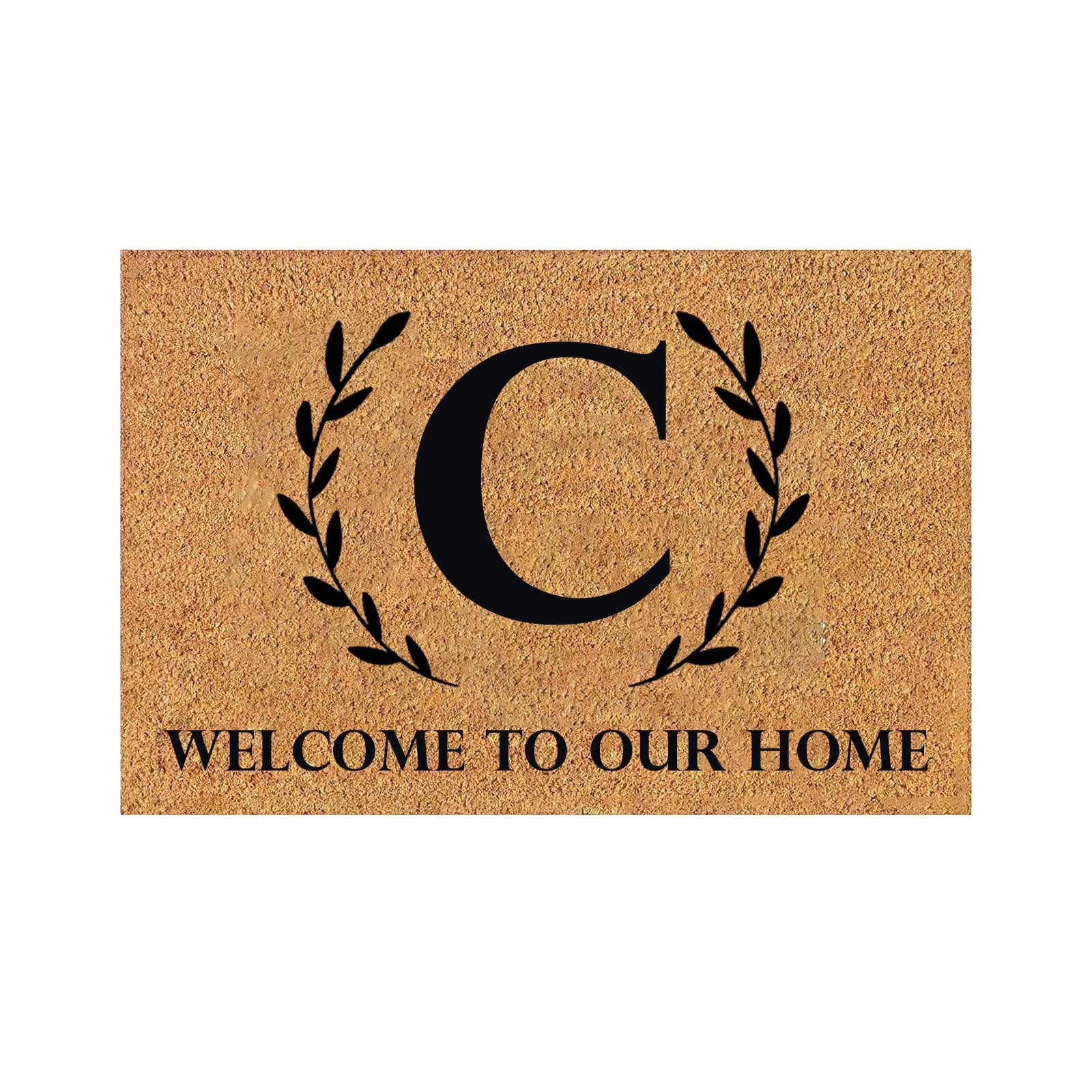 SSNTSY Welcome Mat Front Porch Rug No Slip Coir Door Mat 16" x 24" Rectangle WELCOME TO OUR HOUSE Floor Mat for Farmhouse Patio Home Decor