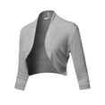 thumbnail image 1 of SSOULM Women's 3/4 Sleeve Open Front Bolero Shrug Cardigan with Plus Size, 1 of 5