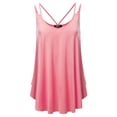 thumbnail image 1 of Women's Loose Fit Flowy V Neck Sexy Pleated Cami Tank Top With Plus Size, 1 of 5