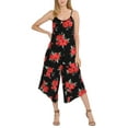 thumbnail image 1 of SSOULM Women's Pleated Spaghetti Strap Wide Leg Palazzo Capri Jumpsuit with Plus Size, 1 of 5