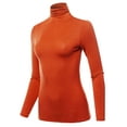 thumbnail image 1 of SSOULM Women's Slim Lightweight Long Sleeve Pullover Turtleneck Shirt Top With Plus Size, 1 of 5